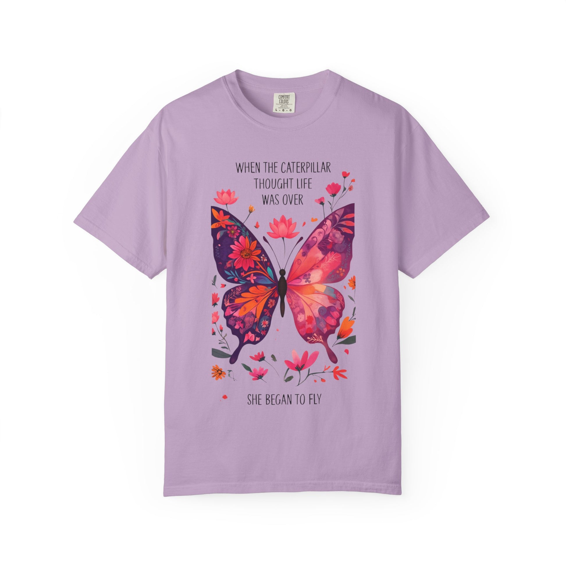 Butterfly Inspirational T-Shirt, Unisex Graphic Tee, Motivational Quote Shirt, Gift for Her, Nature Lover Apparel, Summer Wardrobe Essential