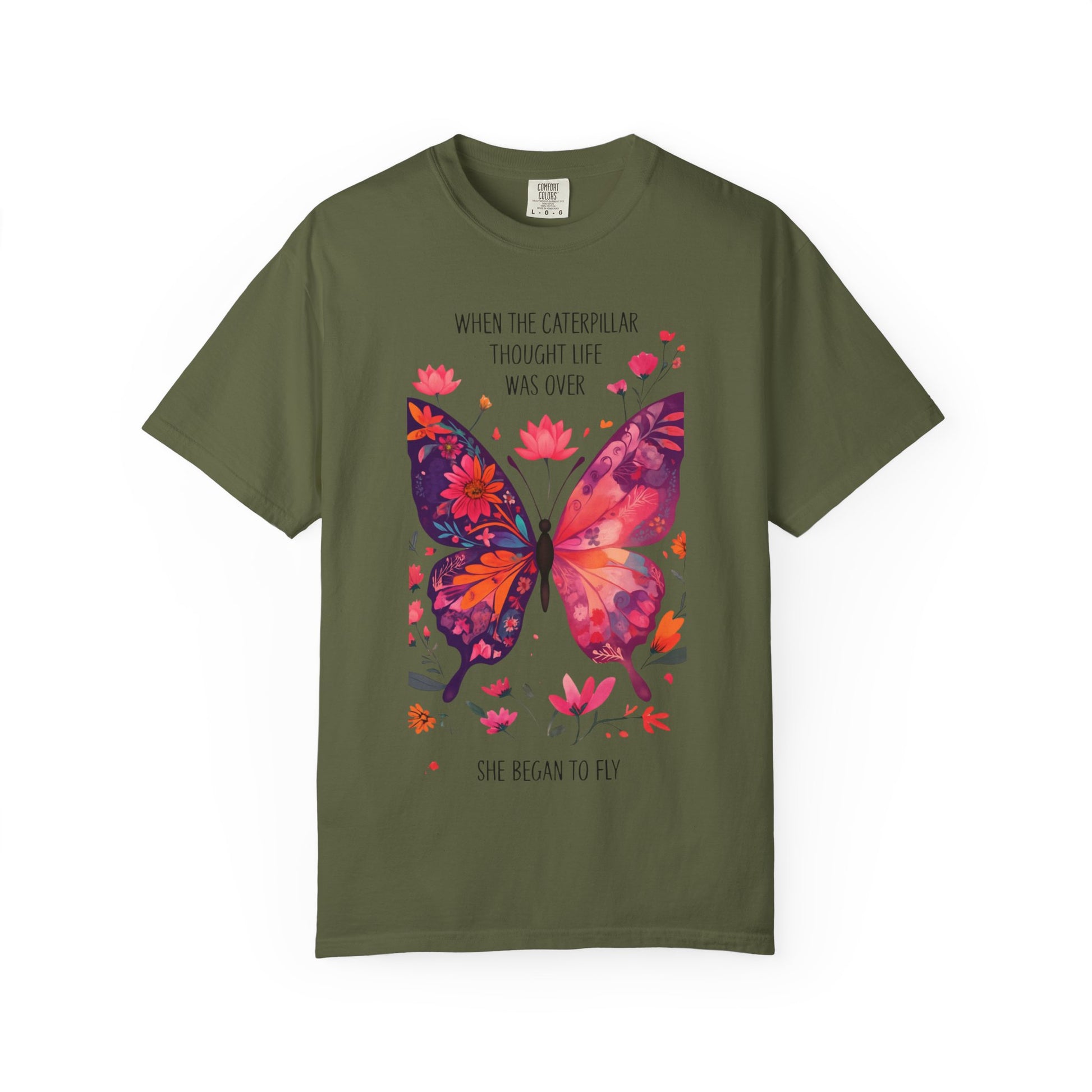 Butterfly Inspirational T-Shirt, Unisex Graphic Tee, Motivational Quote Shirt, Gift for Her, Nature Lover Apparel, Summer Wardrobe Essential