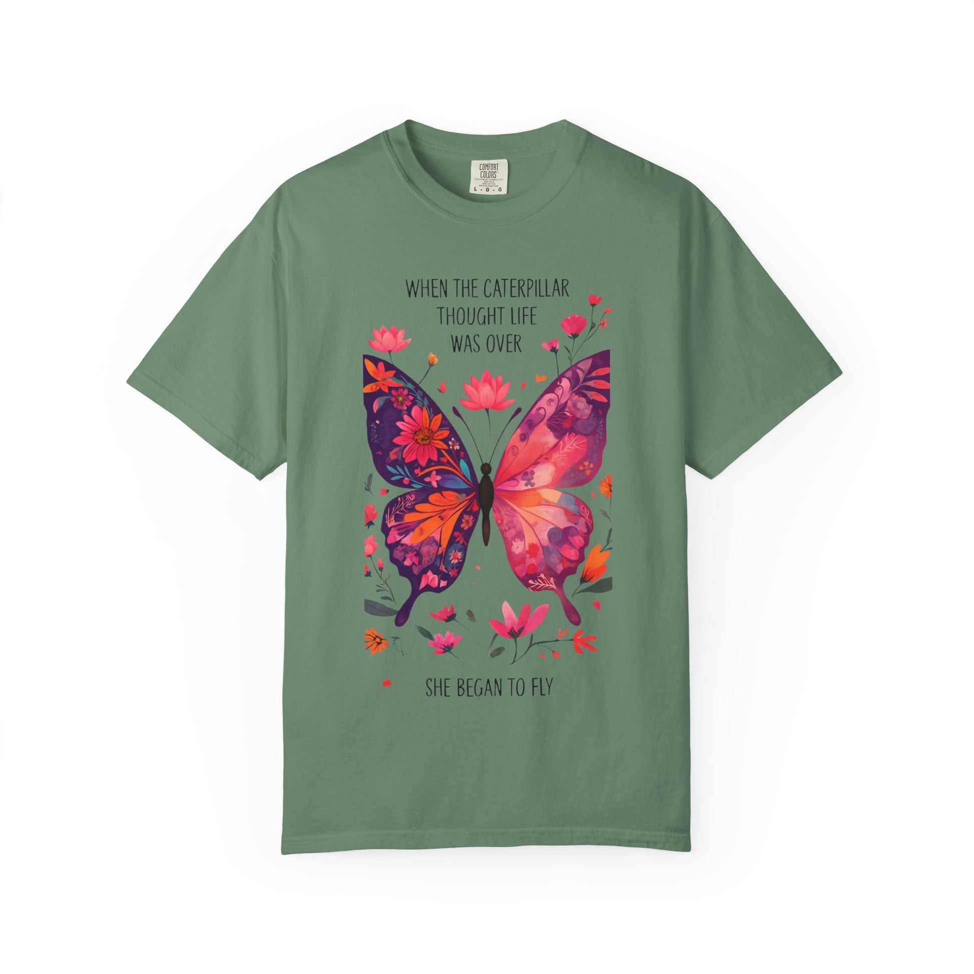 Butterfly Inspirational T-Shirt, Unisex Graphic Tee, Motivational Quote Shirt, Gift for Her, Nature Lover Apparel, Summer Wardrobe Essential