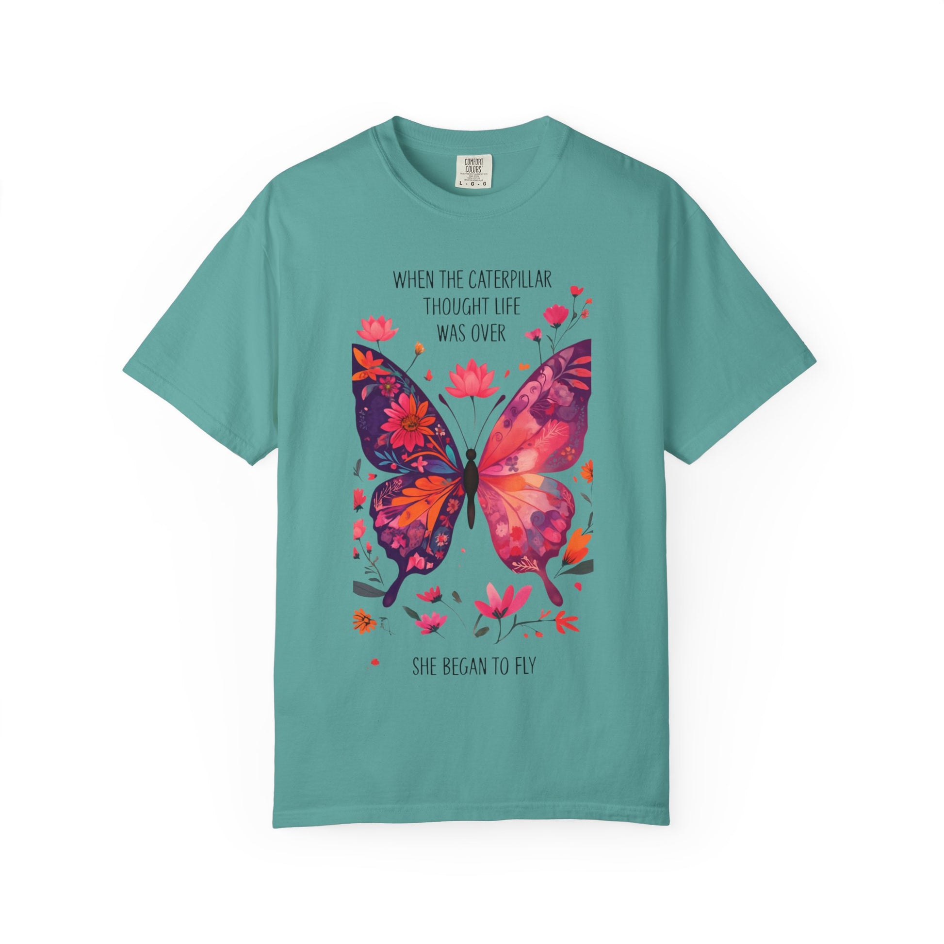 Butterfly Inspirational T-Shirt, Unisex Graphic Tee, Motivational Quote Shirt, Gift for Her, Nature Lover Apparel, Summer Wardrobe Essential