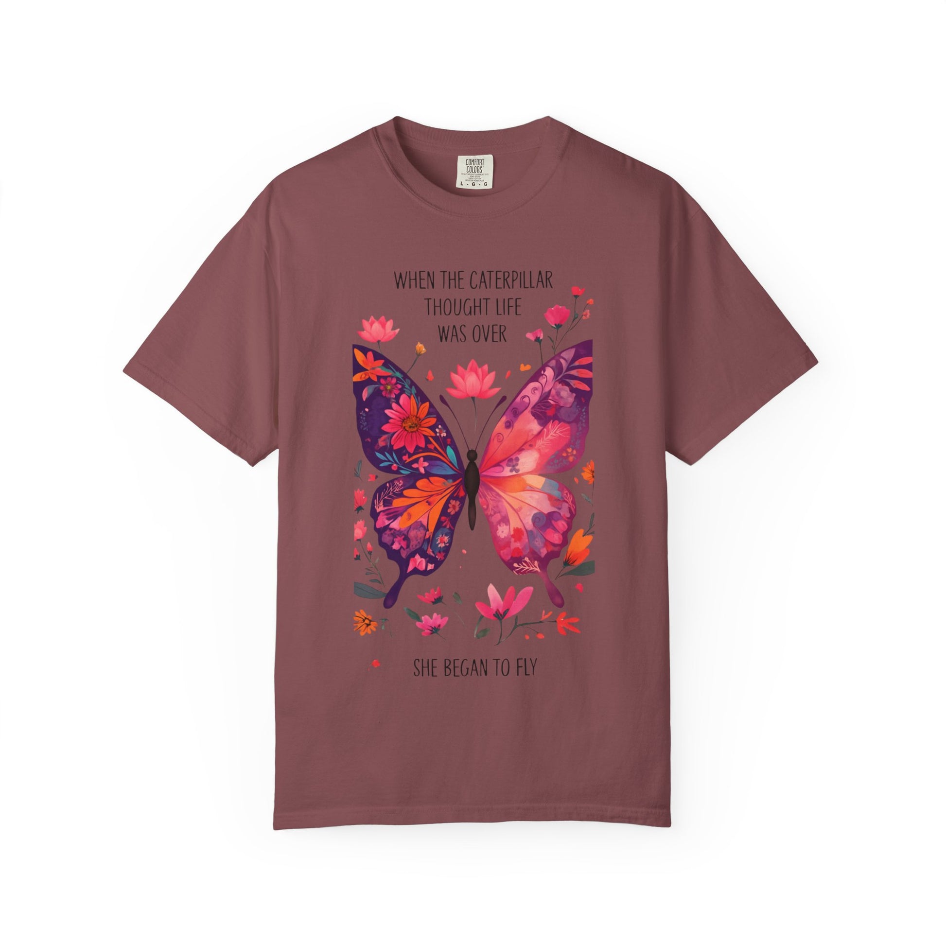 Butterfly Inspirational T-Shirt, Unisex Graphic Tee, Motivational Quote Shirt, Gift for Her, Nature Lover Apparel, Summer Wardrobe Essential