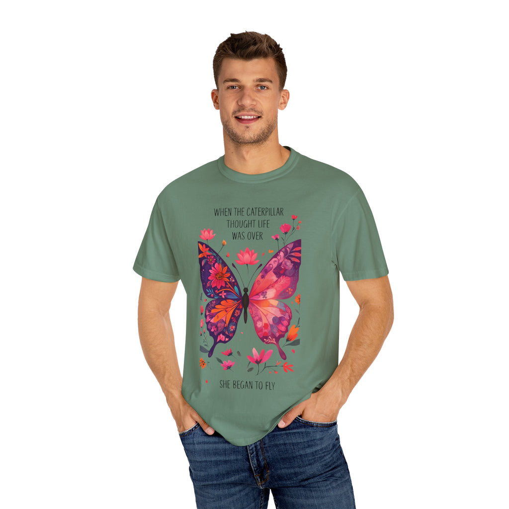 Butterfly Inspirational T-Shirt, Unisex Graphic Tee, Motivational Quote Shirt, Gift for Her, Nature Lover Apparel, Summer Wardrobe Essential