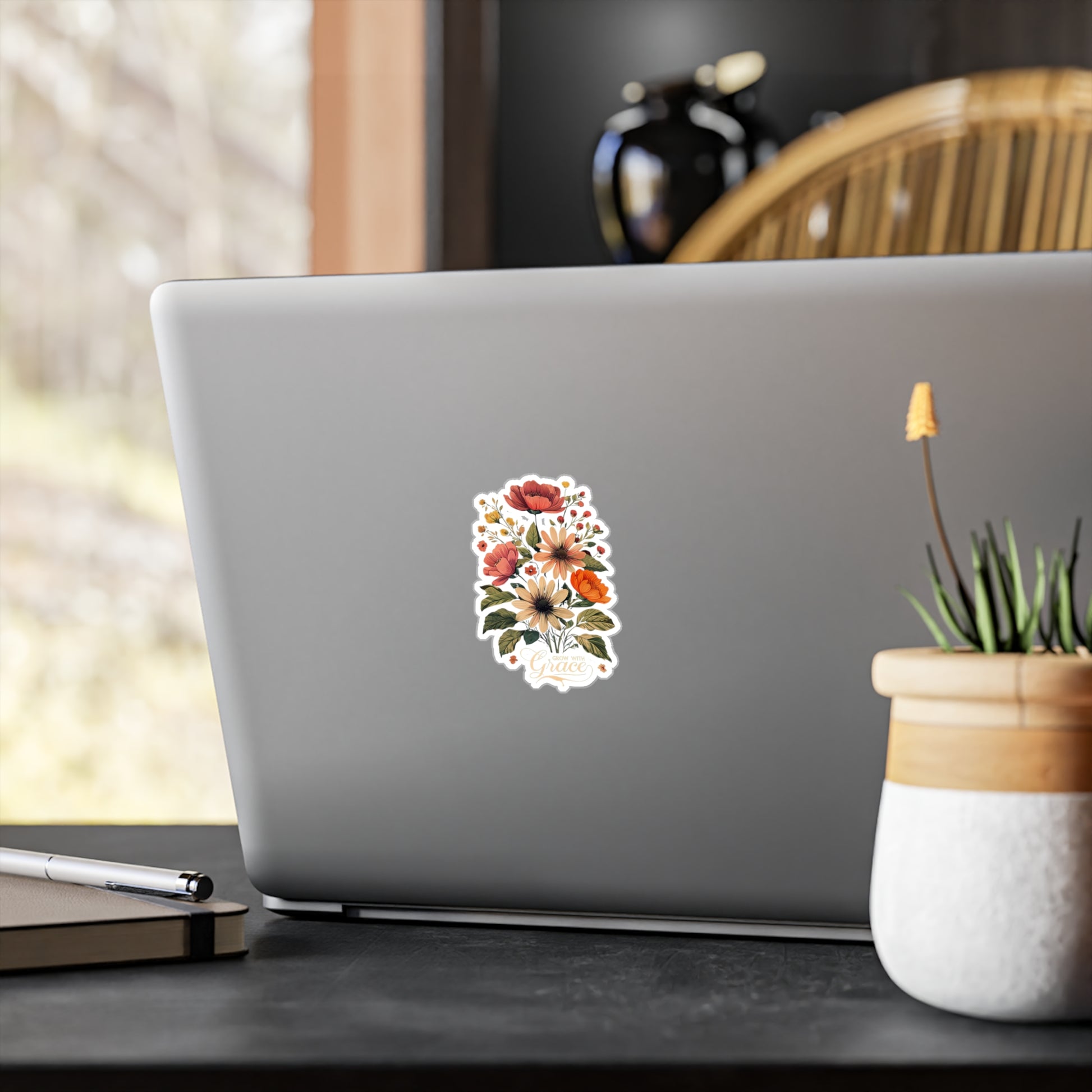 Floral Grace Kiss-Cut Vinyl Decals | Flower Stickers for Home Decor, Laptop, Water Bottle, Gifts, Craft Projects