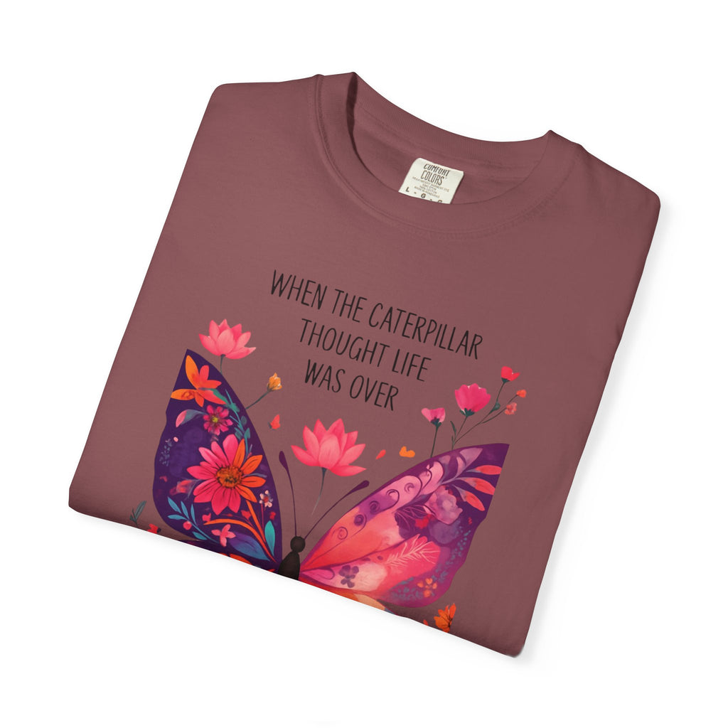 Butterfly Inspirational T-Shirt, Unisex Graphic Tee, Motivational Quote Shirt, Gift for Her, Nature Lover Apparel, Summer Wardrobe Essential