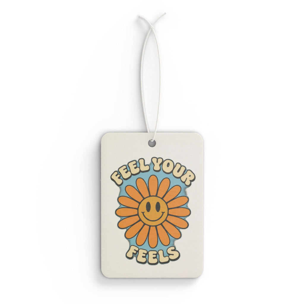 Cheerful Car Air Freshener | Feel Your Feels | Flower Scented Tag, Aromatherapy for Home & Car, Gift for Friends, Positive Vibes