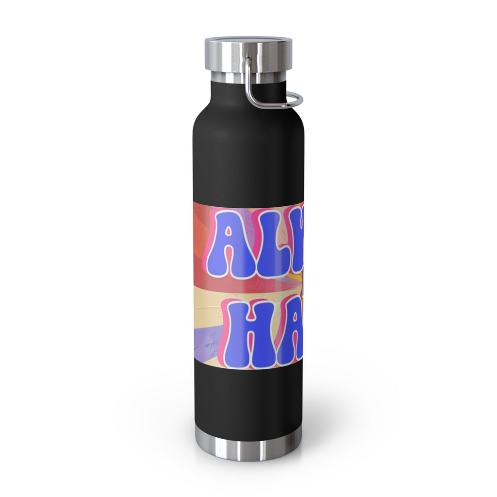 Cheerful Insulated Water Bottle, Always Be Happy, Eco-Friendly Flask, Fitness Hydration, Gift for Her, Travel Mug