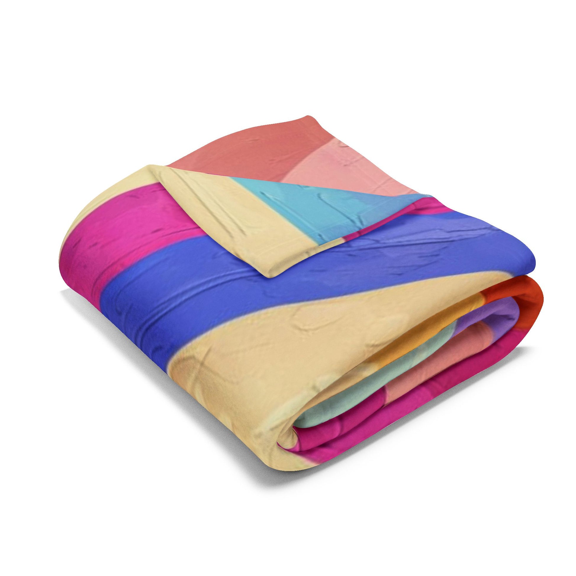 Colorful Retro Happy Fleece Blanket, Cozy Throw, Gift for Friends, Home Decor, Inspirational Statement, Perfect for Birthdays