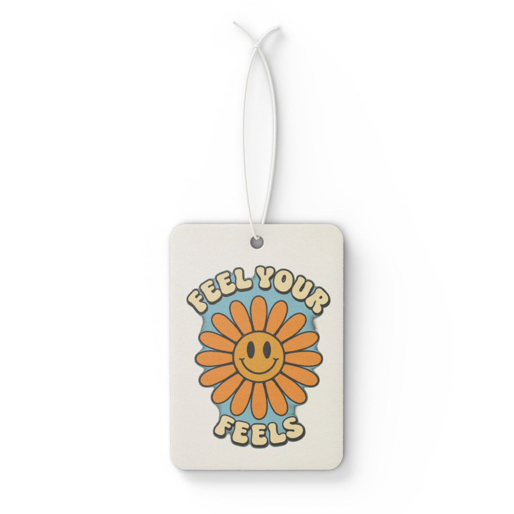 Cheerful Car Air Freshener | Feel Your Feels | Flower Scented Tag, Aromatherapy for Home & Car, Gift for Friends, Positive Vibes