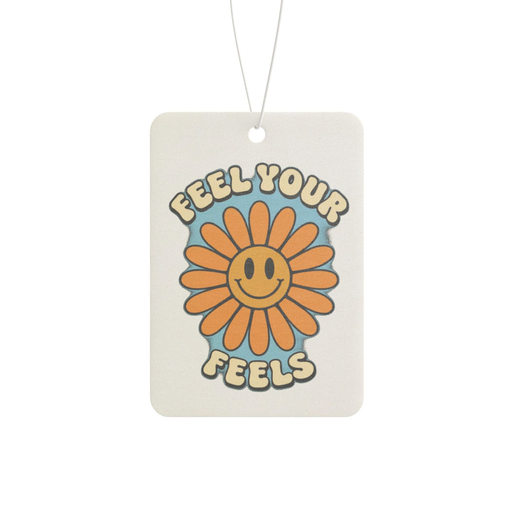 Cheerful Car Air Freshener | Feel Your Feels | Flower Scented Tag, Aromatherapy for Home & Car, Gift for Friends, Positive Vibes