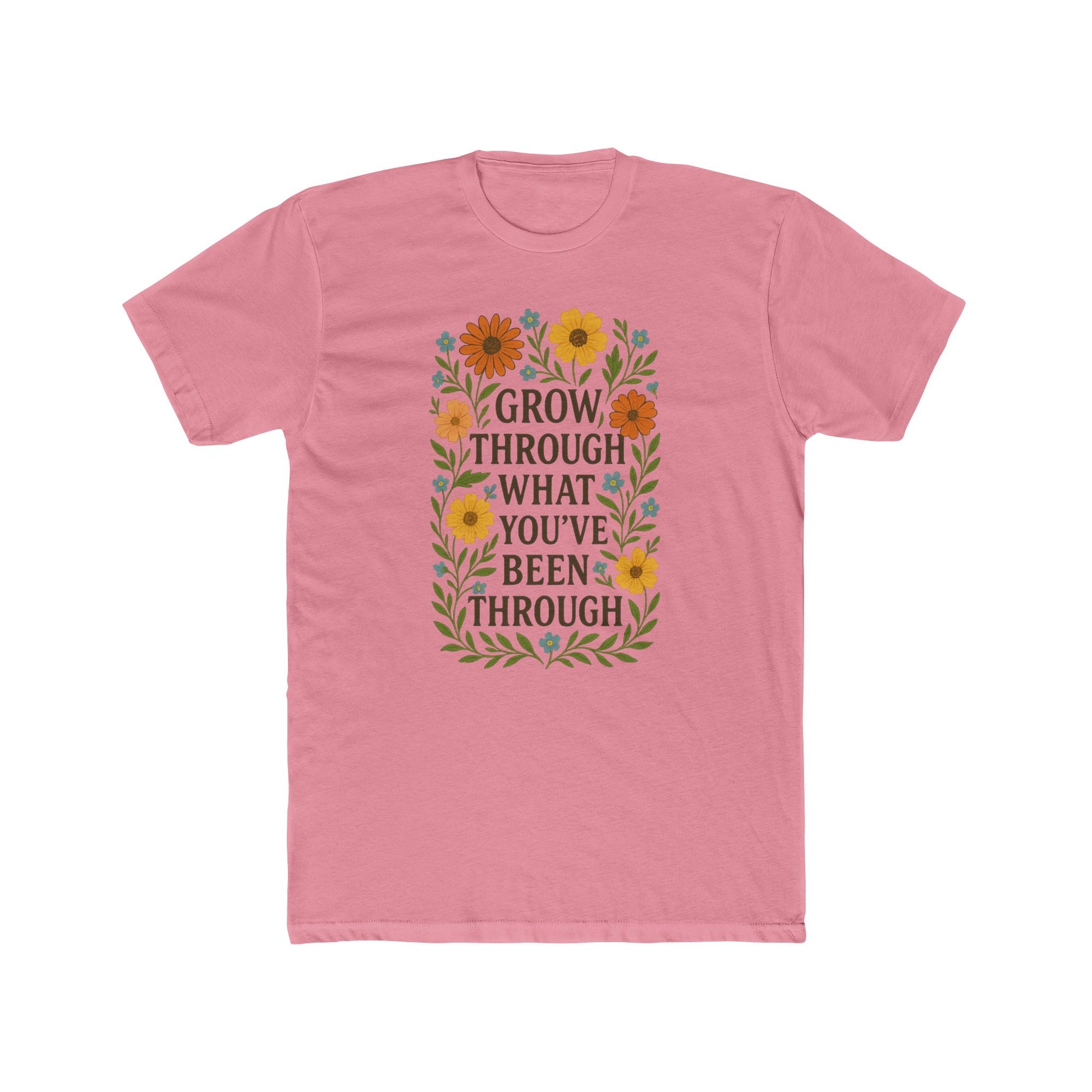 Grow Through Tee - Inspirational Unisex Cotton Crew Shirt for Personal Growth, Perfect for Gifts, Motivational Wear, Everyday Comfort